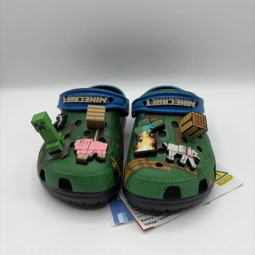 Crocs x Minecraft Pre-School Kids Classic Clog Size C12 Green Black 210830-90H